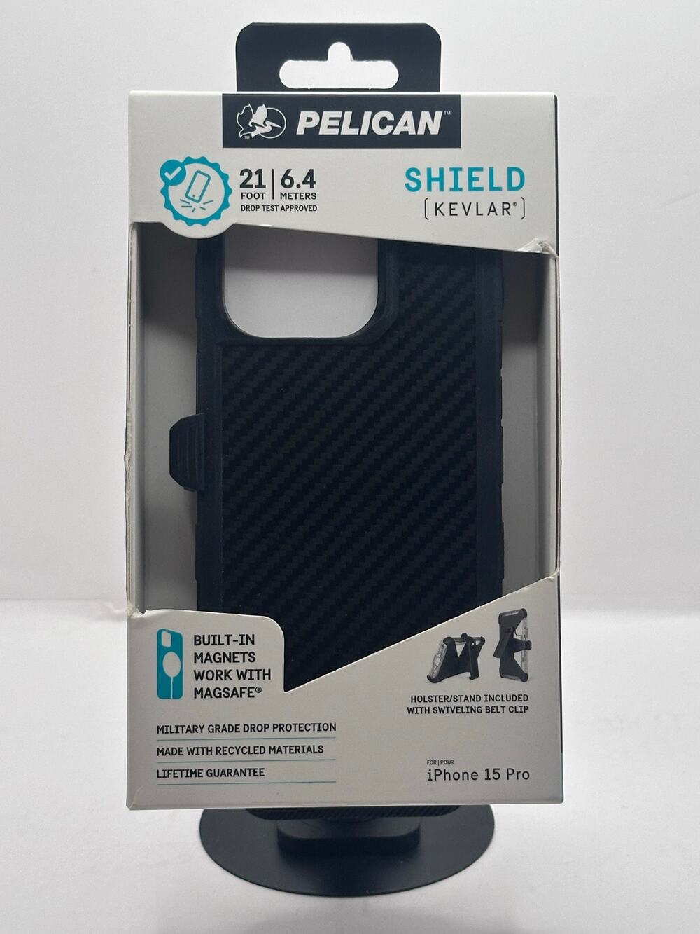 Pelican Shield Kevlar iPhone 15 Pro Balck MagSafe NWT MSRP: $80.00